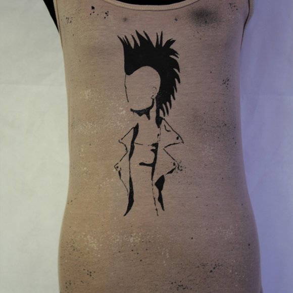 Punk Girl Shirt Handmade Distressed Destroyed - Picture 4 of 4